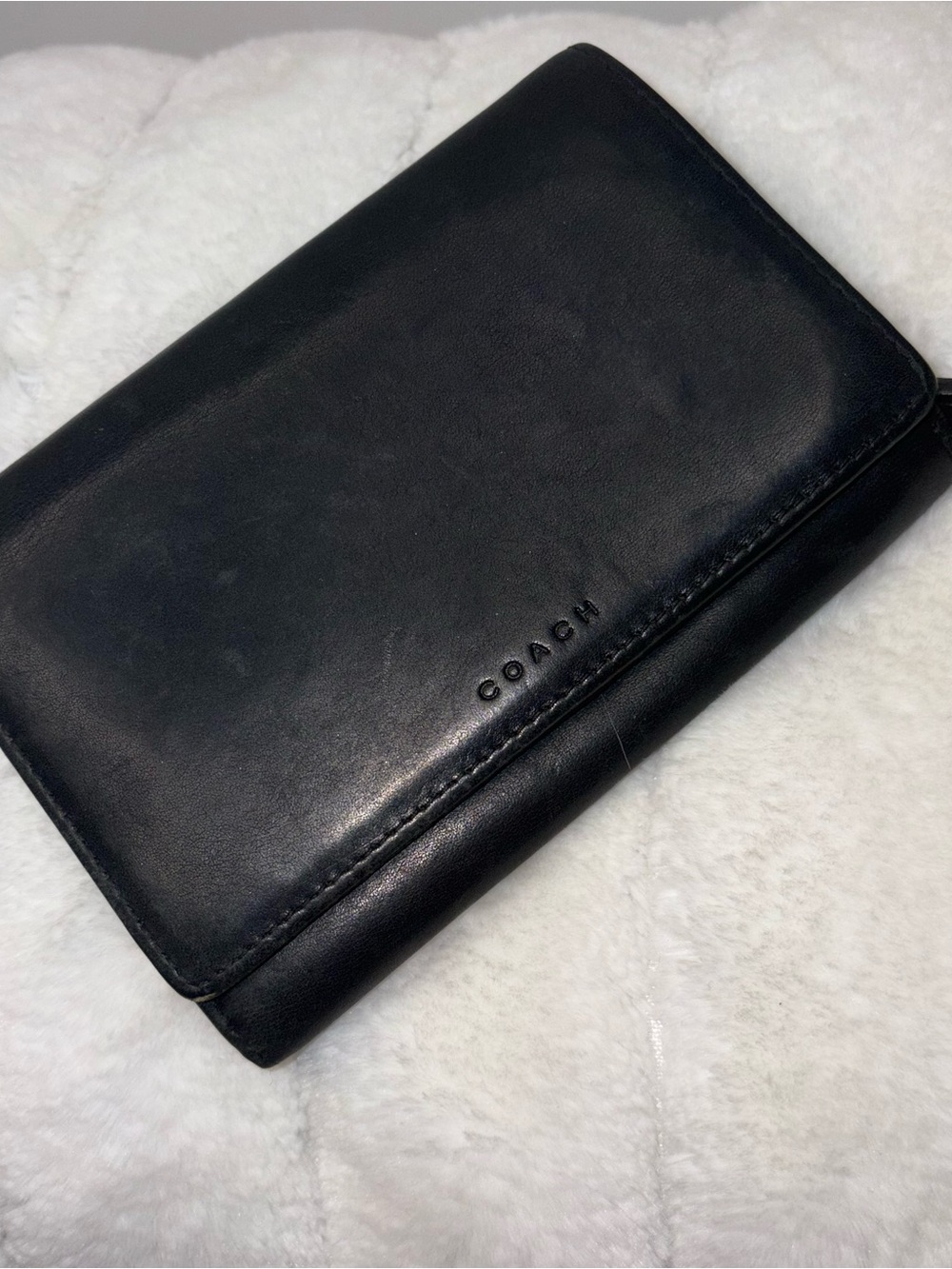 Vintage Coach Wallet, Coach Leather Wallet, Black Leather Wallet Bifold Wallet,